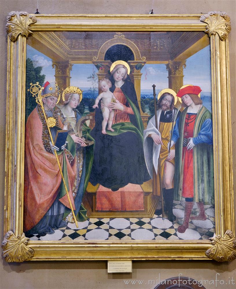 Masserano (Biella, Italy) - Madonna, Child Jesus and Saints Catherine, Rocco and Sebastian and a bishop by Gerolamo Giovenone in the Collegiate Church of the Most Holy Announced